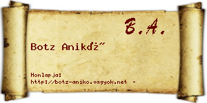 Botz Anikó névjegykártya
